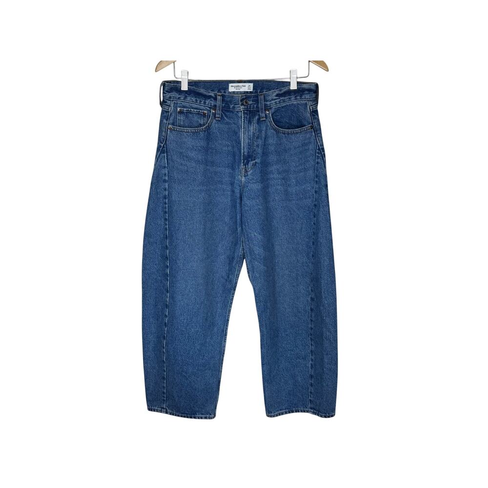 Abercrombie & Fitch Women's The Barrel Jean Mid-Rise Curve Love NWT Size 27R - Picture 2 of 10